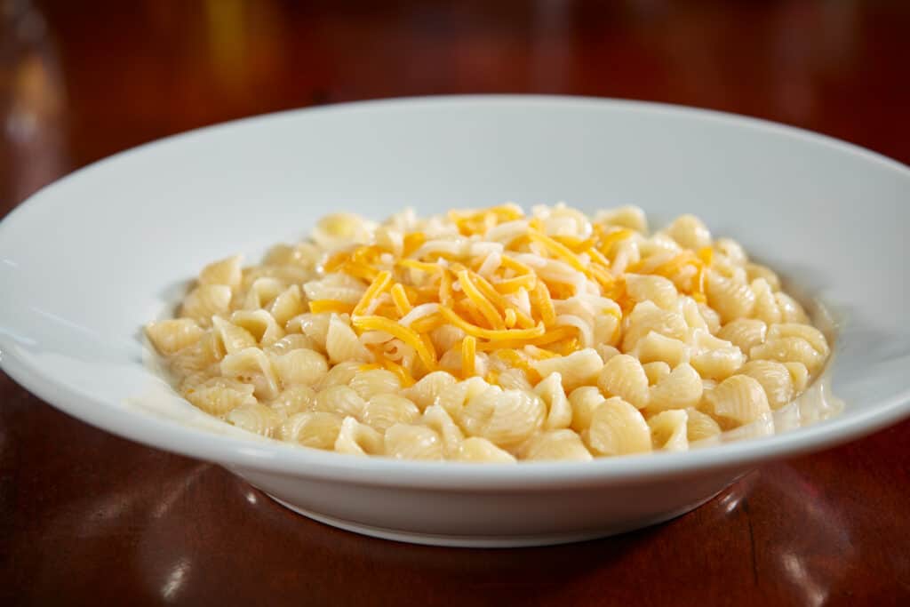 Shell noodles tossed in a six-cheese sauce. $7.99