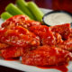 Chicken wings with celery and blue cheese
